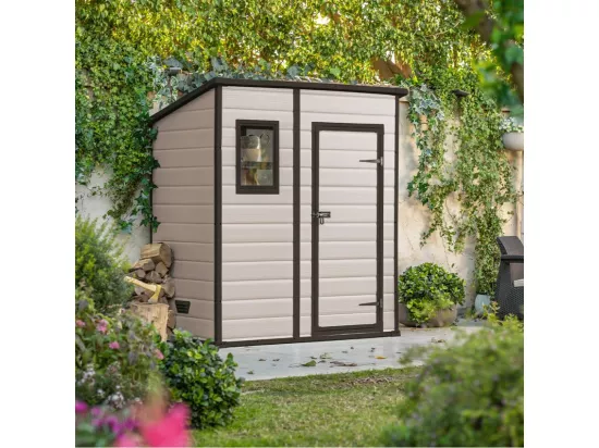 Abri pour outils de jardin en résine PVC 183.5x111x200.5cm 6x4 PVCMini