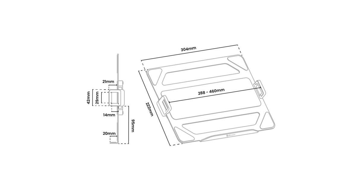 ArozziAlzare - Laptop Holder Black bevestiging  (Zwart)