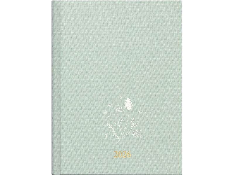 rido idé Wochenagenda Design Line Blume, 2026, Türkis Wochenplaner mit zwei Seiten je Woche