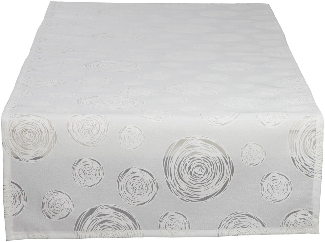 SPRÜGEL Tischläufer KUNSTKREISE I 50 x 150 cm beige/weiß
