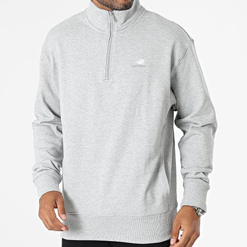Sweat Col Zippé MT31501 Gris Chiné
