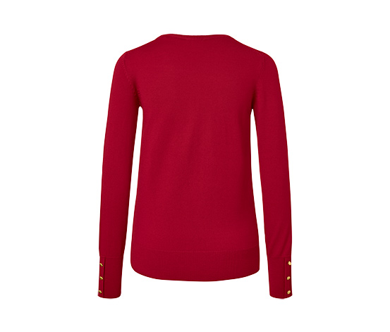 Feinstrickpullover mit Merinowolle, rot