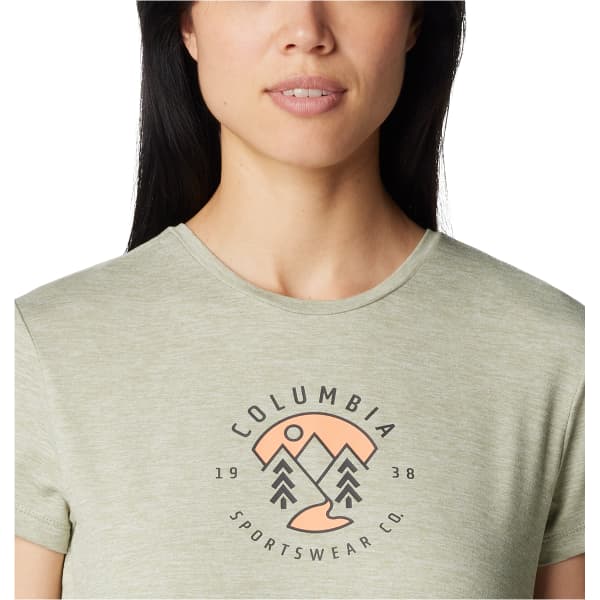 T-shirt randonnée COLUMBIA W SLOAN RIDGE GRAPHIC SHORT SLEEVE TEE SAFARI HEATHER/NATURALLY BOUNDLESS