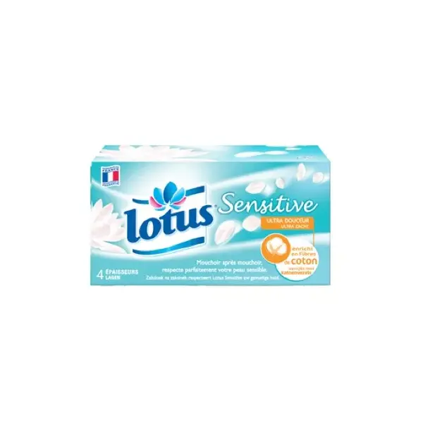 Lotus Pure Naturelle Mouchoirs Blancs Boite de 80