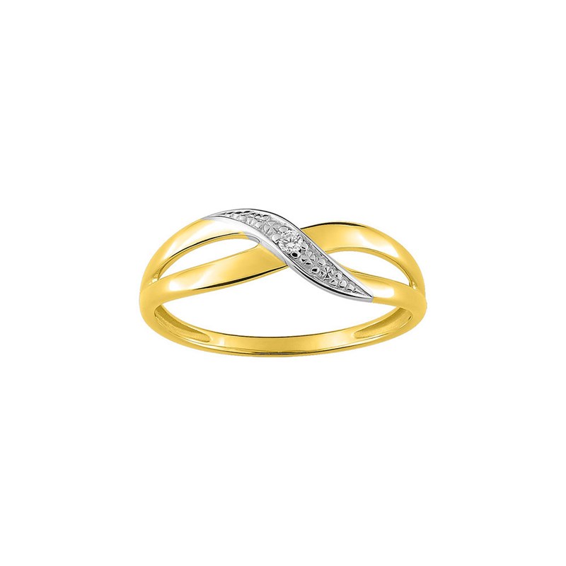 Bague Femme - Or 9 Carats - Diamant 0,02 Carats