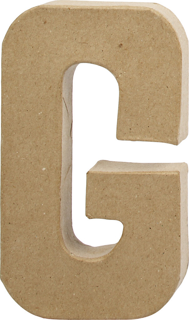 Bogstav I Papmaché - G - H 20,5 CM - B 11,5 CM - Tykkelse 2,5 CM - 1 Stk