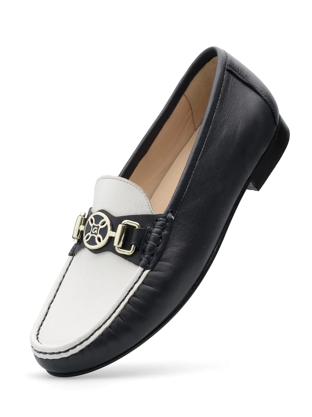 Slipper Atlanta blau weiß
