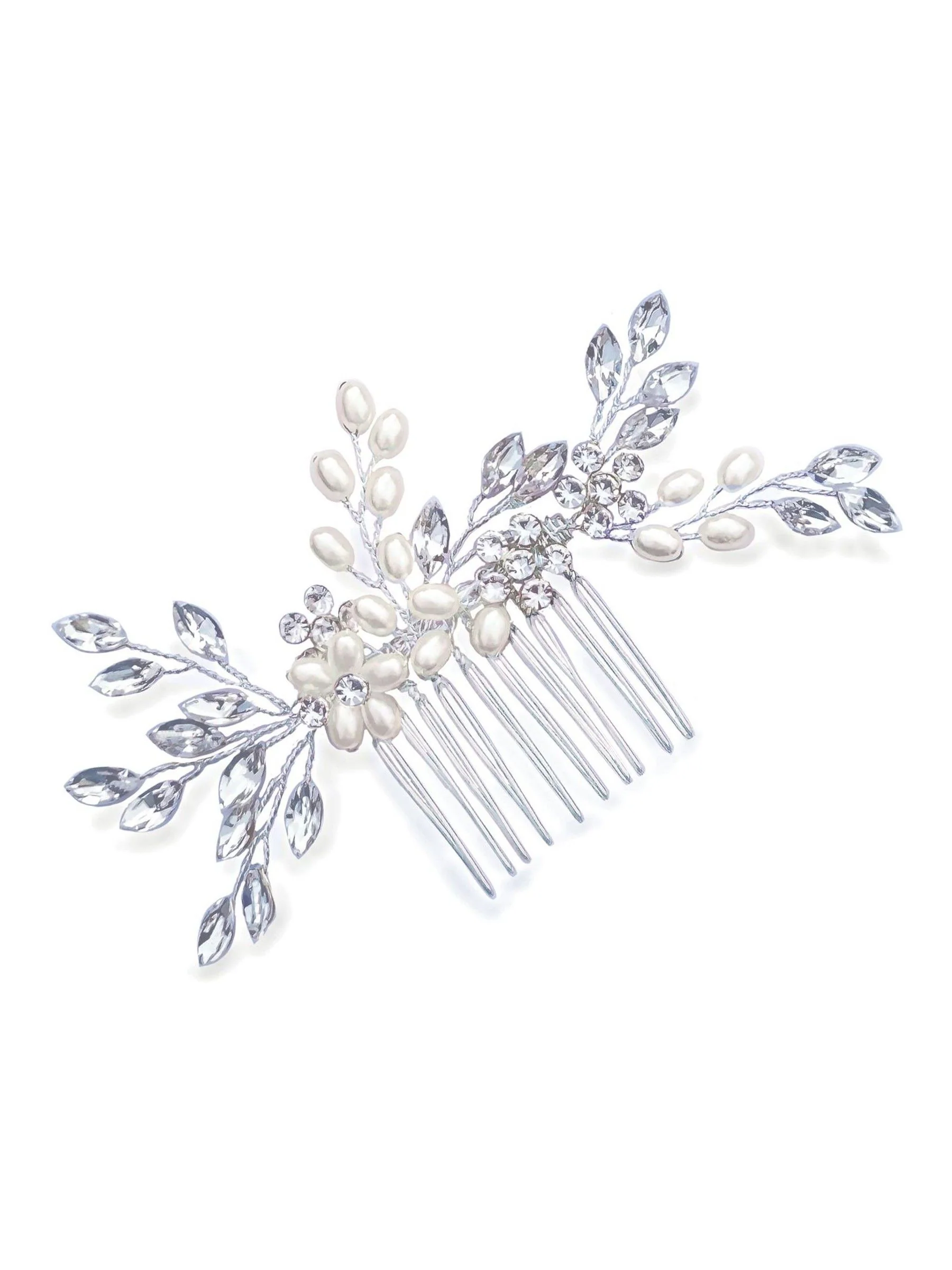 Zilver - Ivory & Co - Sierkam met parels en kristallen