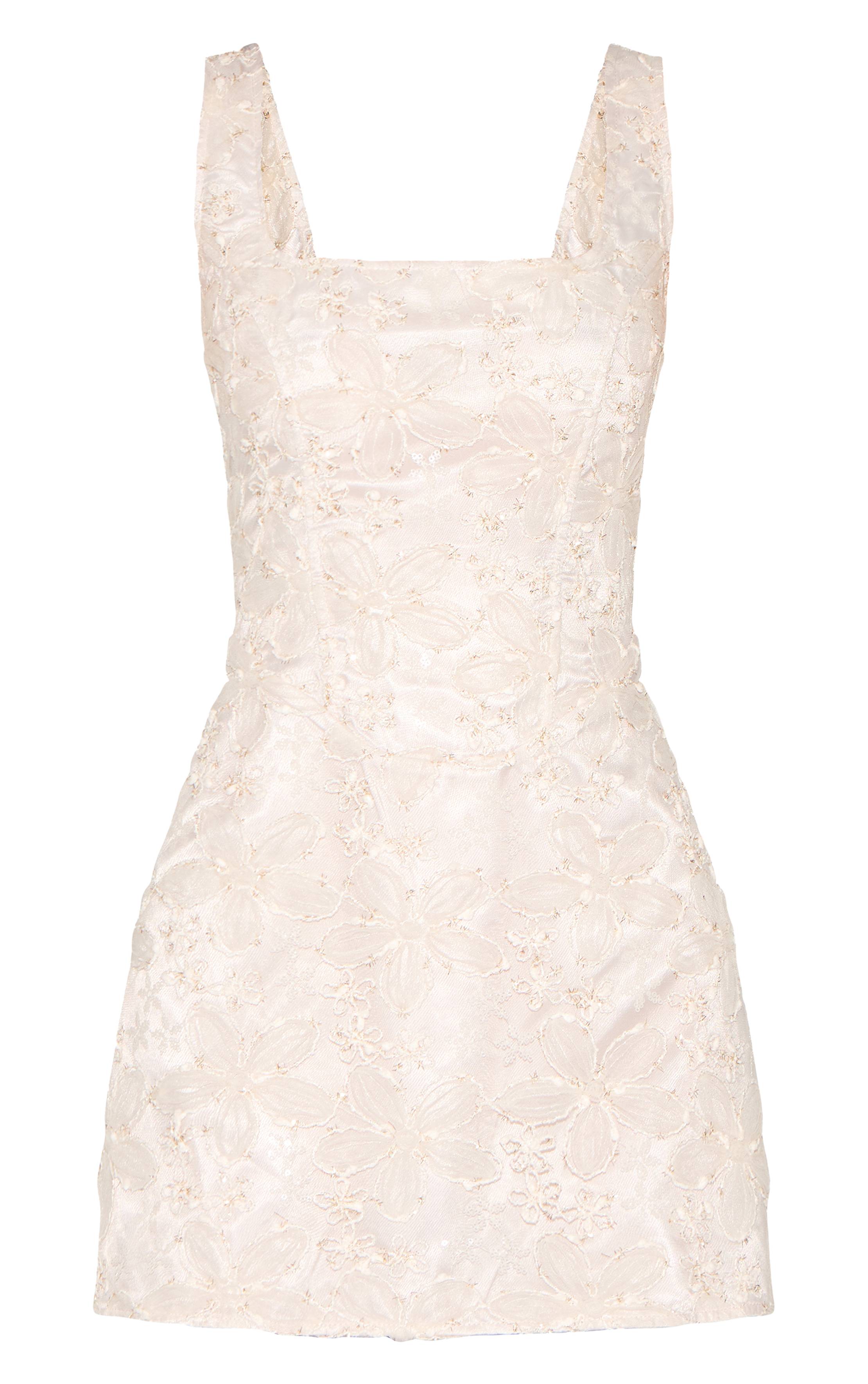 Gris Pierre Robe Droite En Jacquard Floral