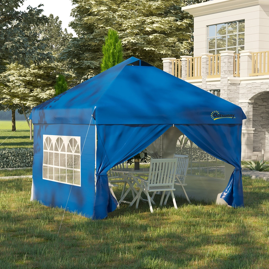 Outsunny Pavillon mit Rolltasche blau