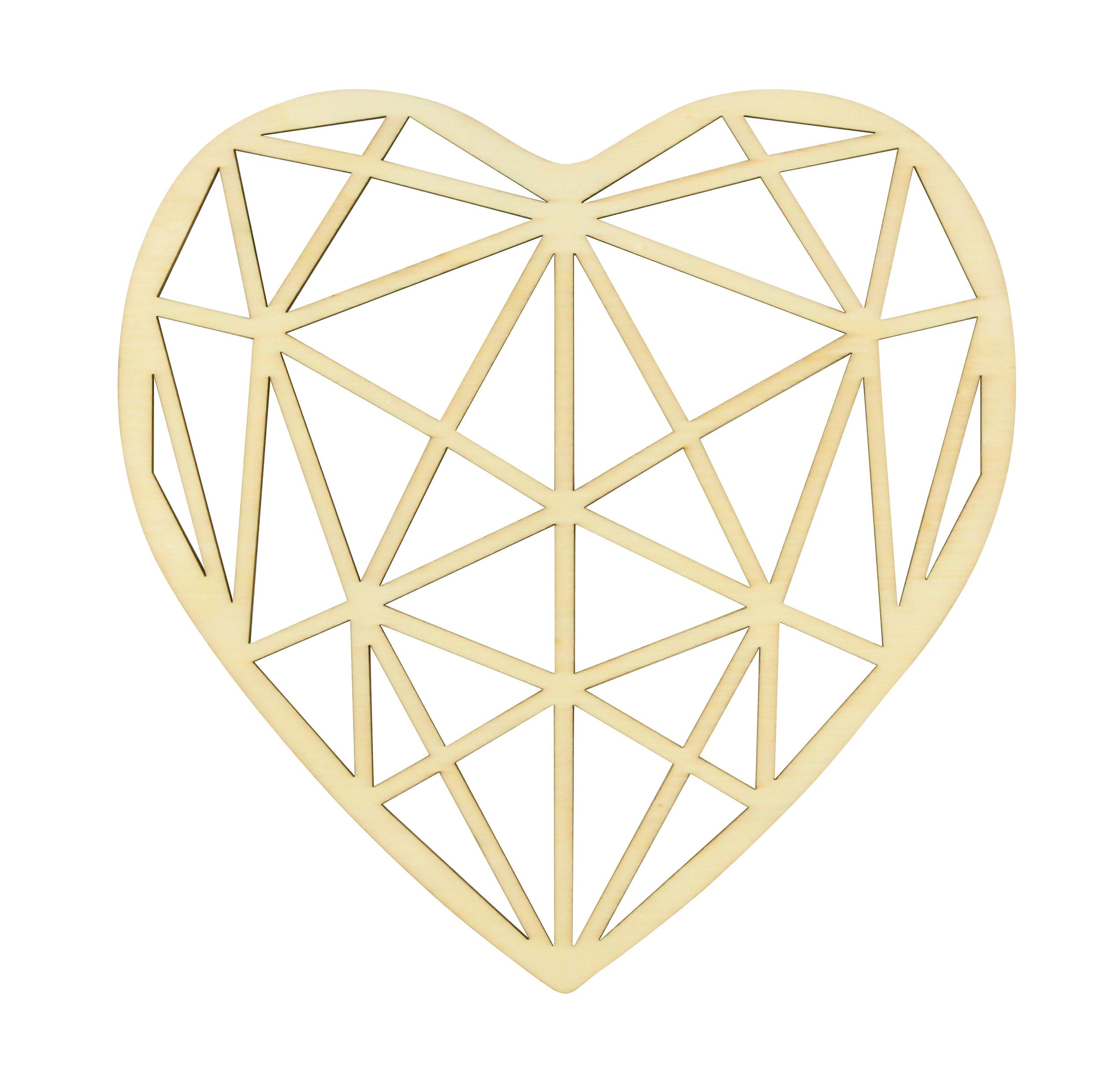 COEUR DECO ORIGAMI. EN BOIS. 20 X 20 X 0.25CM