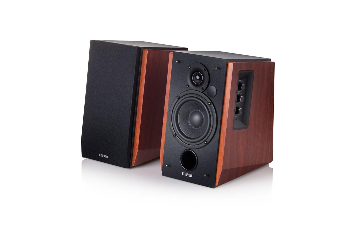 Regallautsprecher Paar R1700BT Braun<br>Aktive 2.0 Regallautsprecher mit viel Leistung, Bluetooth und 2x Cinch-Eingängen