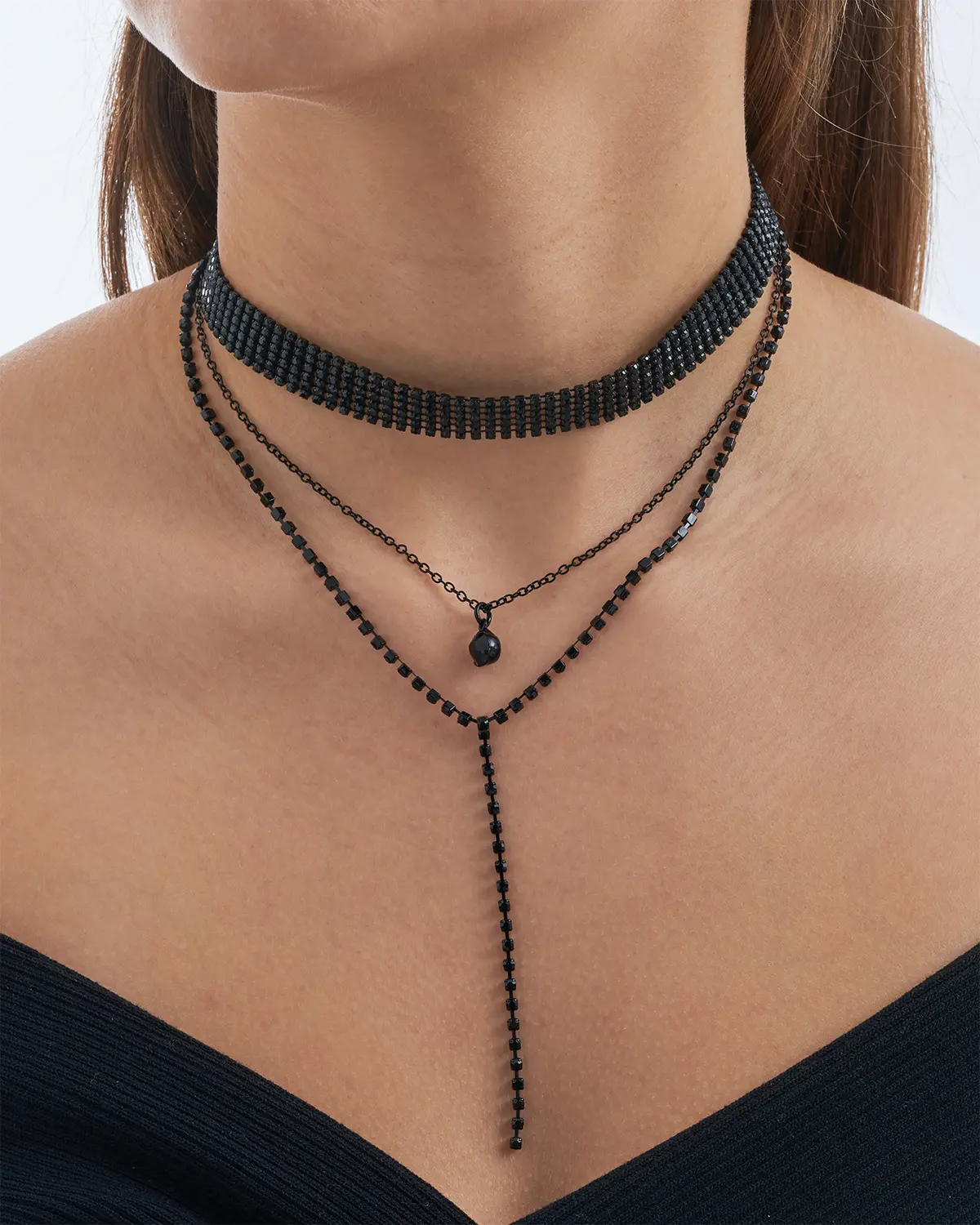 Layering Kette - Black Glamour
