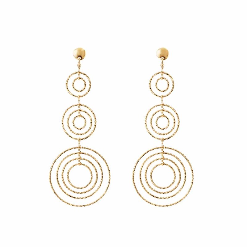 Boucles D'oreilles Argent Doré Diamanté Martina Bis