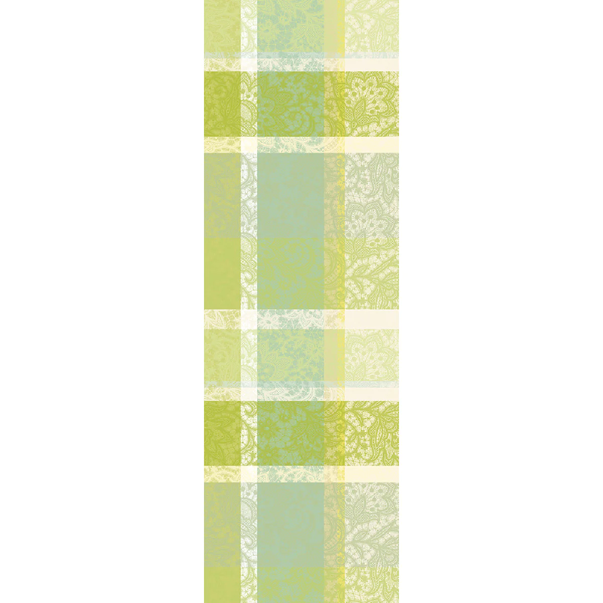 Chemin de table pur coton vert 55X180 Garnier Thiebaut