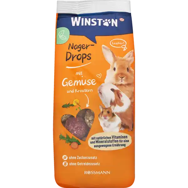 Winston Nager Drops ist ein abwechslungsreicher und ausgewogener Kleintiersnack für alle Nager und Z