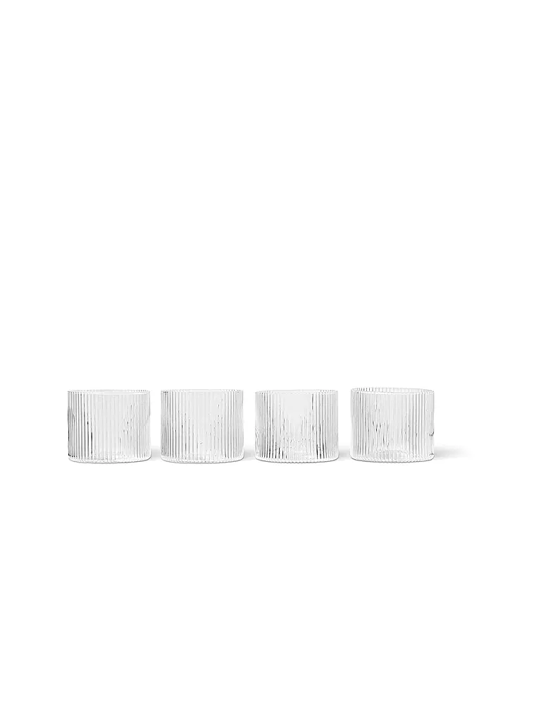 FERM LIVING Glas 4er Set RIPPLE transparent