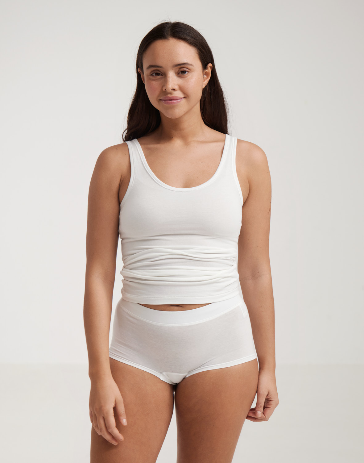 Boxershort met hoge taille van katoen voor dames in Wit
