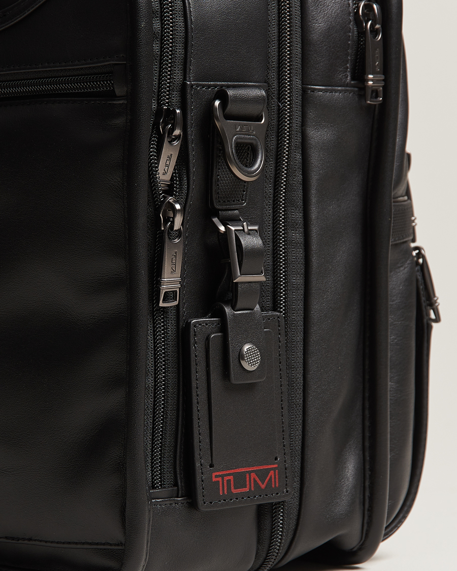 TUMI Alpha 3 Exp Organizer Laptop Leather Brief Black