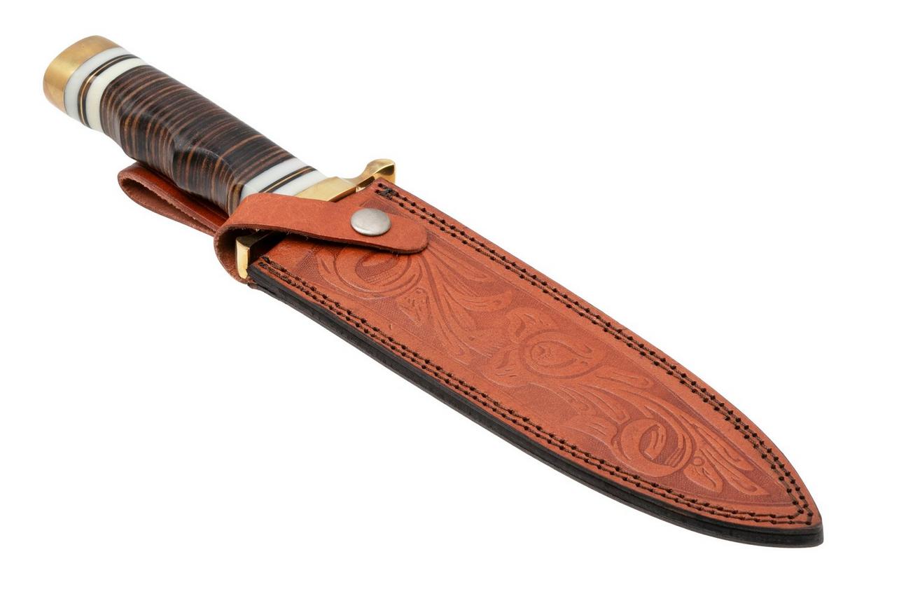 Rough Ryder Stacked Leather Bowie RR2203 vaststaand mes