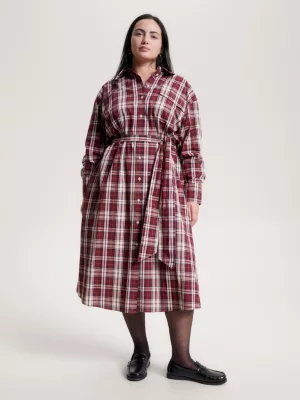 Vestido camisa midi xadrez Curve Relaxed