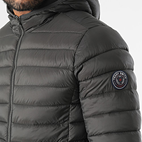 Doudoune Capuche A Carreaux Blighter Gris Anthracite