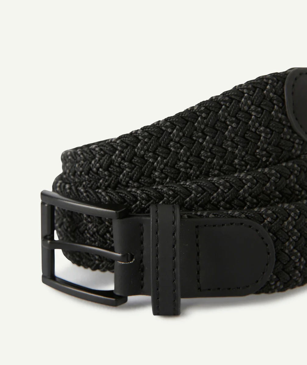 CEINTURE NOIRE ET GRIS FONCÉ GARÇON TRESSÉE
