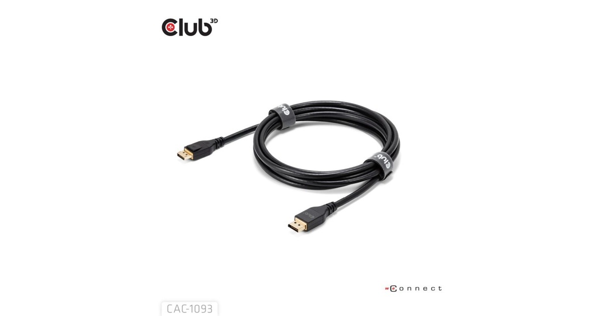 Club 3DDisplayPort 2.1 DP54 VESA Certified Cable 8K120Hz  kabel  (Zwart, 3 meter)