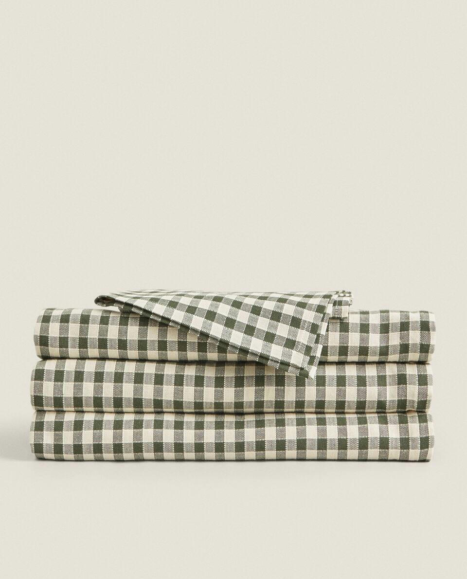 TOALHA DE MESA DE ALGODÃO XADREZ