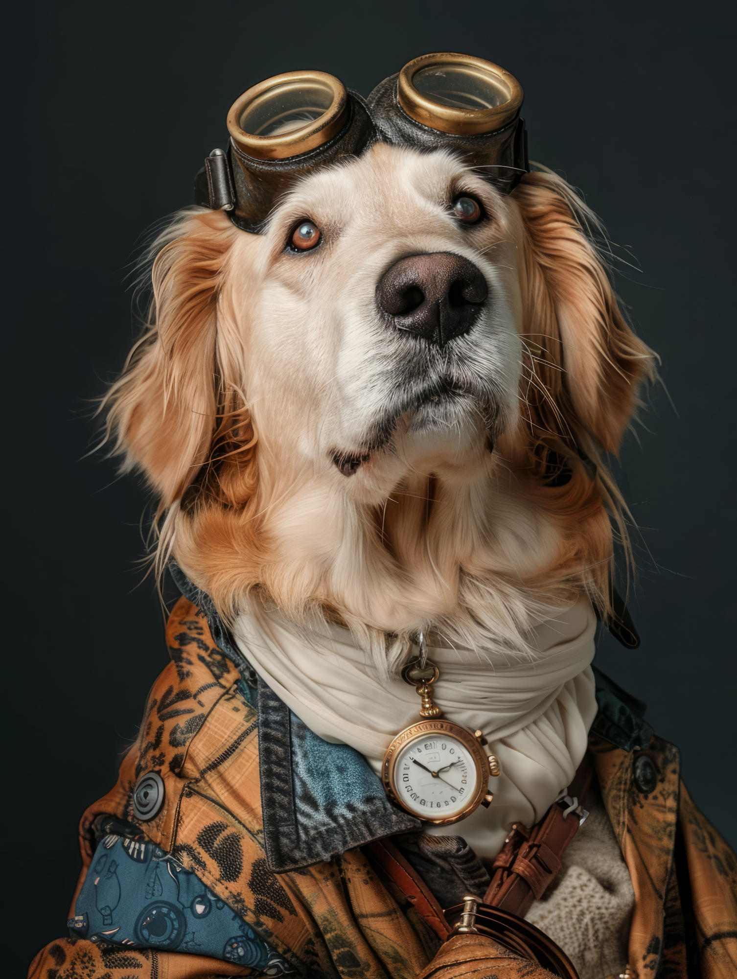 Canvas schilderij van een Golden Retriever 40x60 cm