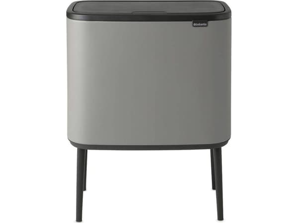 Brabantia Bo Touch Bin - Søppelbøtte - flipp-lokk - 33 L - avfallssortering - stål - mineralbetonggrå