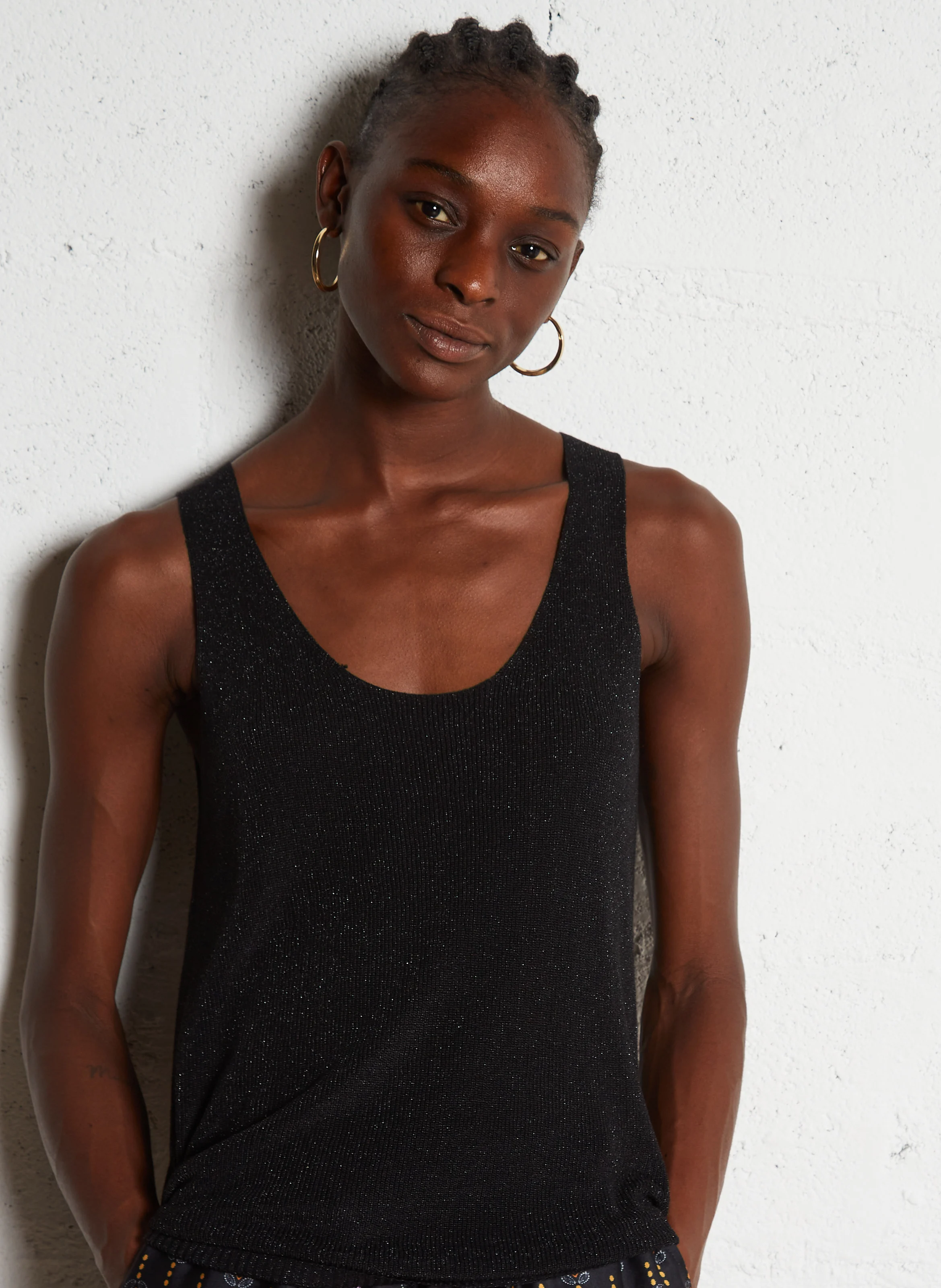 DIBA - Débardeur en maille lurex | Noir
