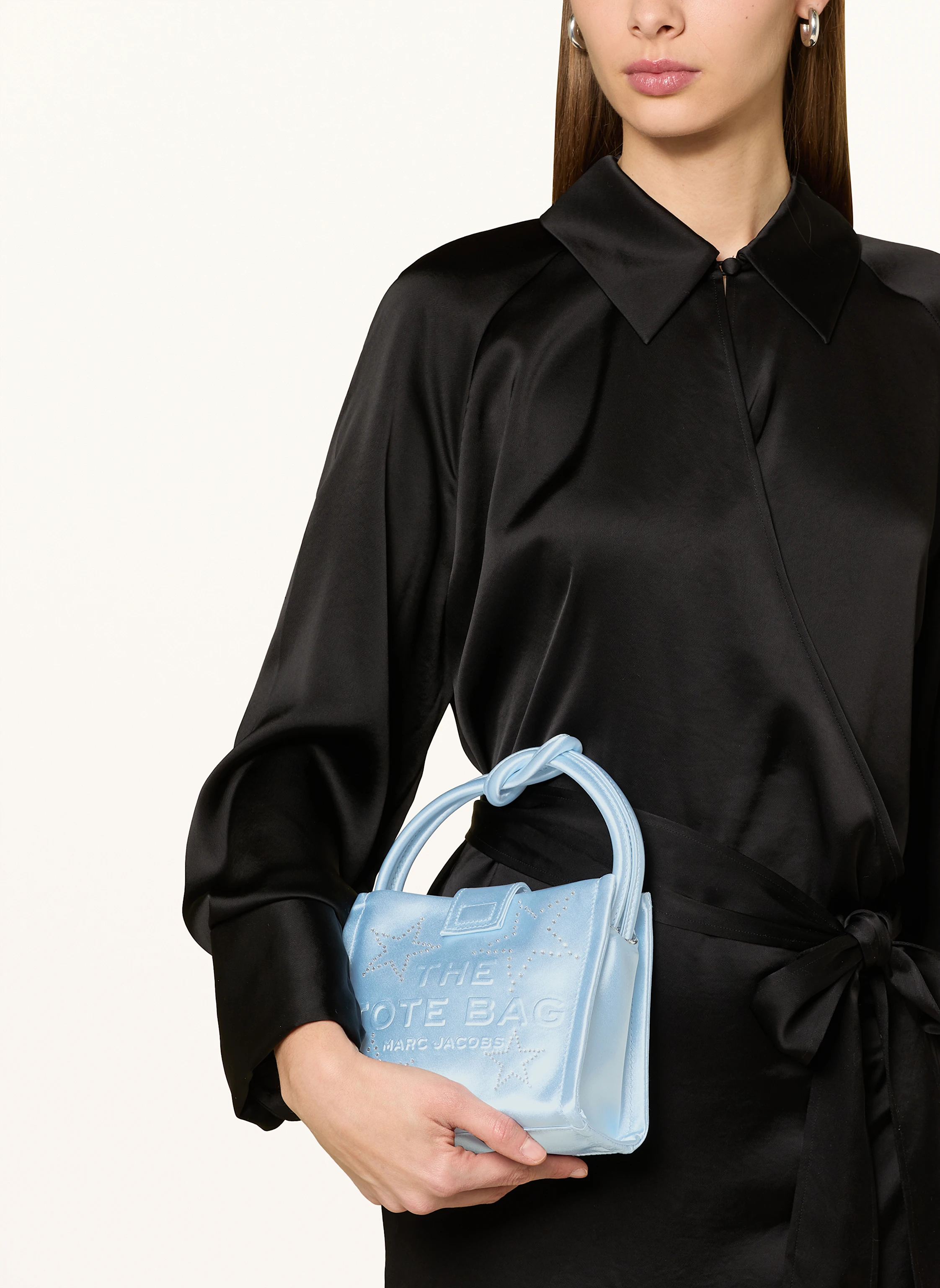 MARC JACOBS Handtasche THE STAR SATIN MINI TOTE BAG mit Schmucksteinen