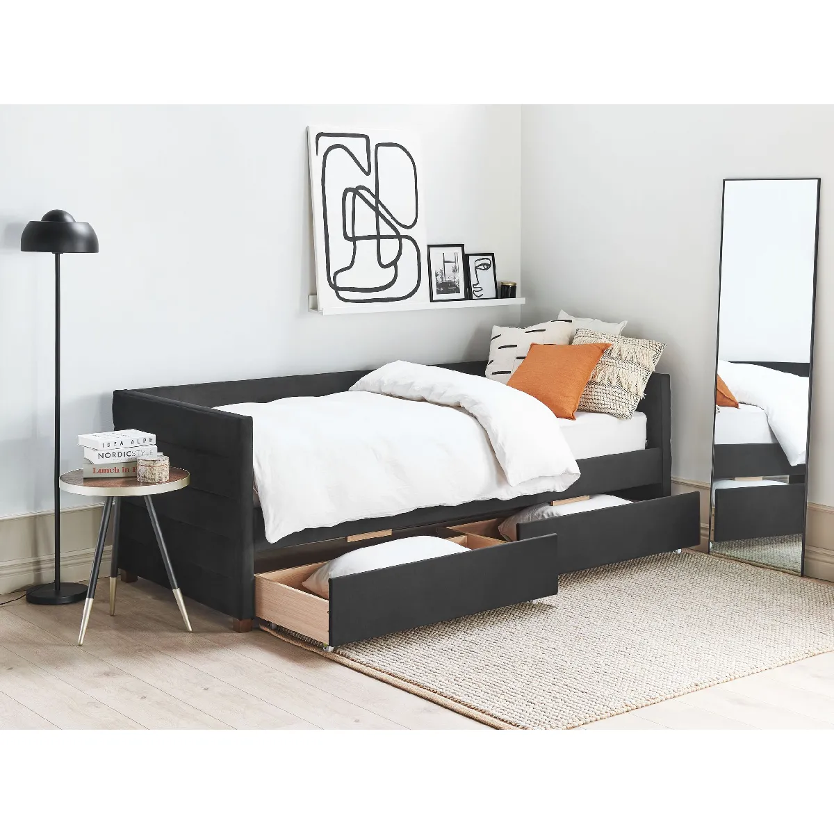 BELIANI Lit MARRAY 90 x 200 cm - Noir