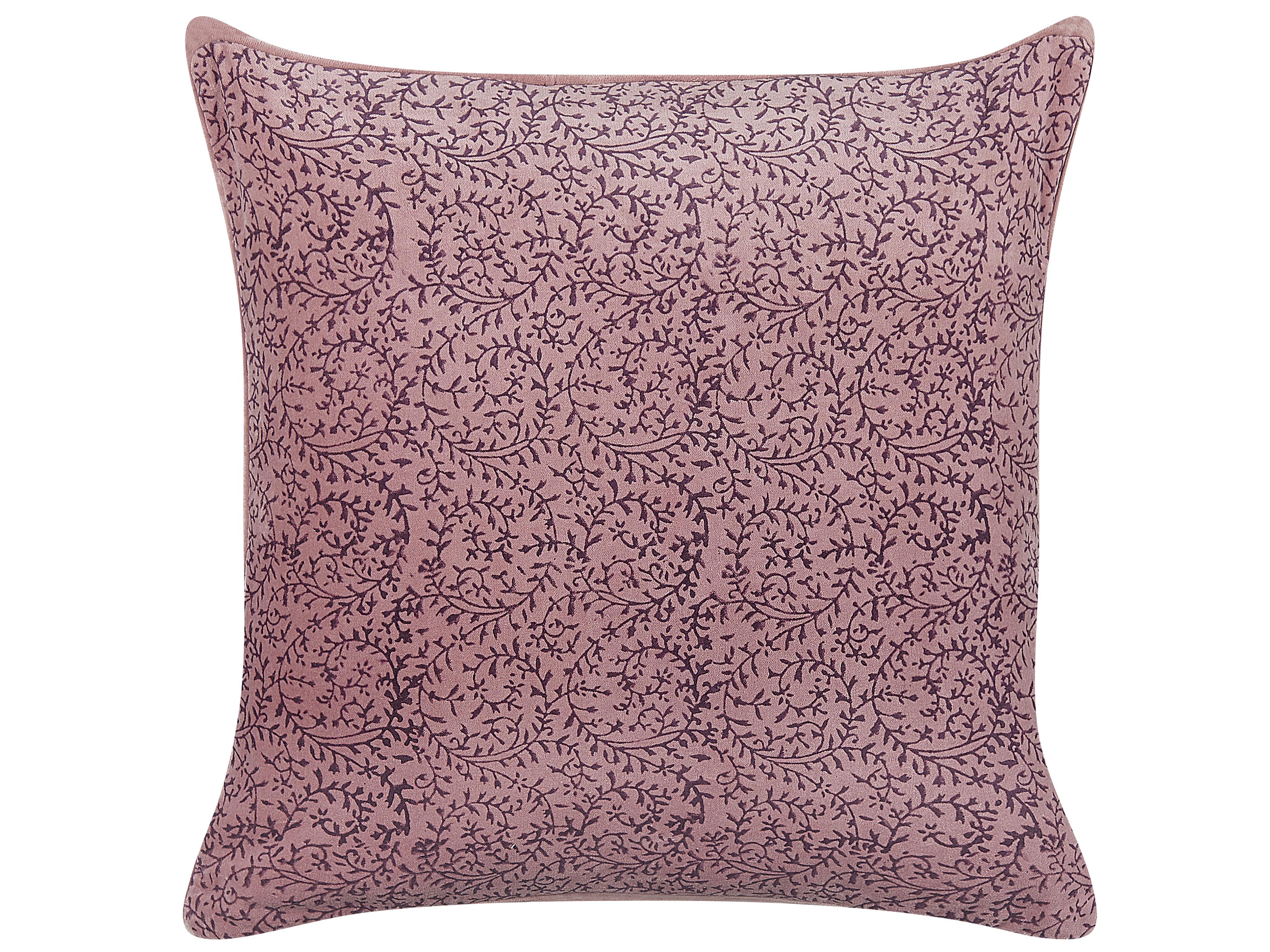 Sierkussen ROMNEYA Fluweel 45 x 45 cm Roze bloempatroon