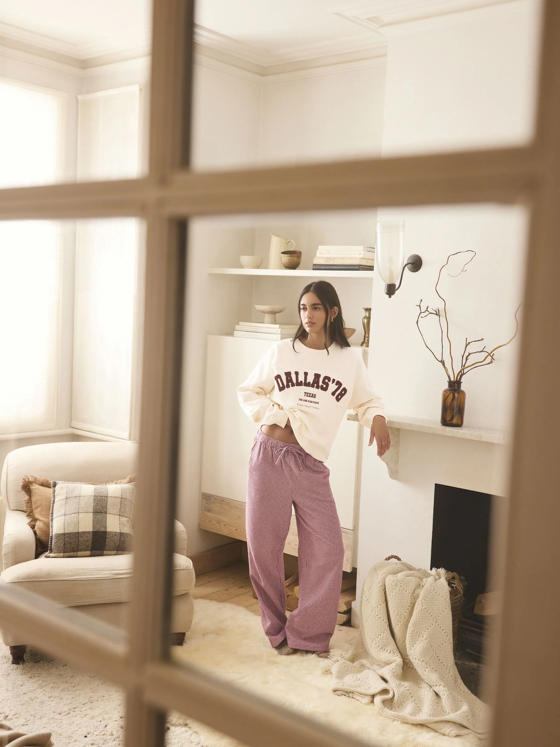 Rood geruit - Pyjama van sweatshirt en flanel