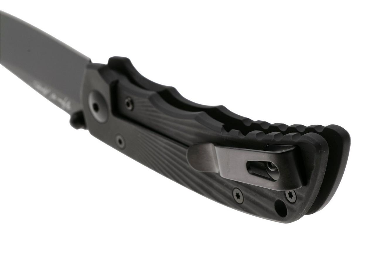 Spartan Harsey Folder 3.25 Talos II SFBL13BKBK, Black Ti Nitride 154CM, Black Starburst Aluminum zakmes