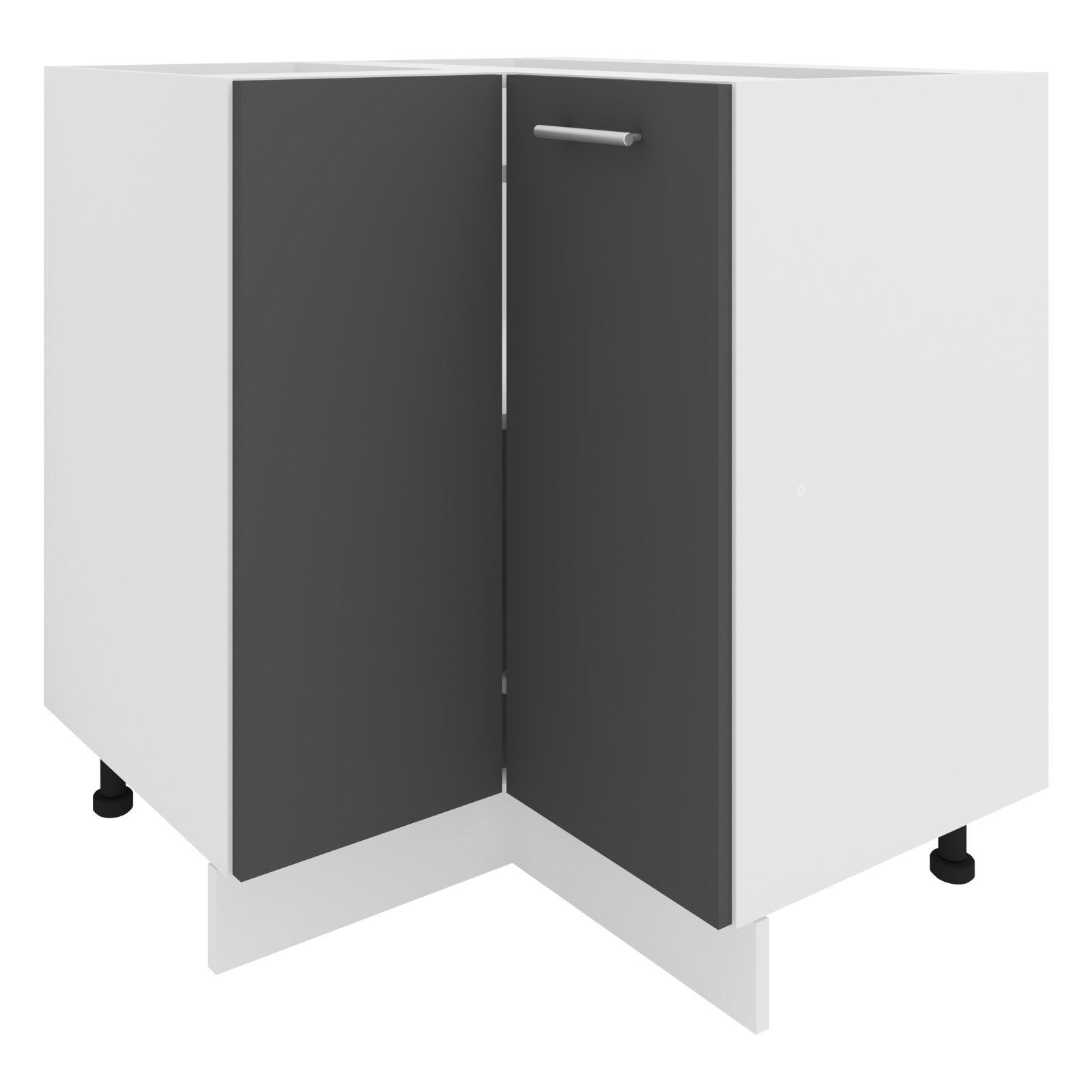 Eckschrank ESILO - weiß - anthrazit - 76x76 cm
