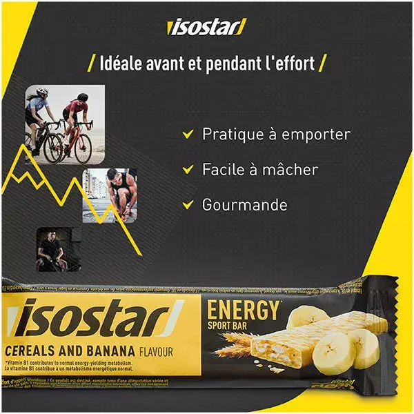 Barra energética Isostar Energy Sport sabor banana, 3 unidades
