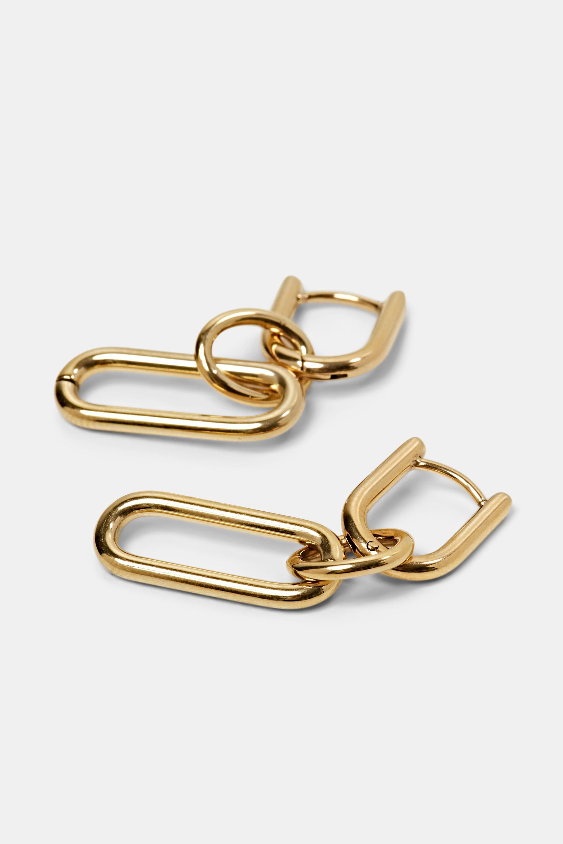 Boucles d'oreilles à maillons, acier inoxydable