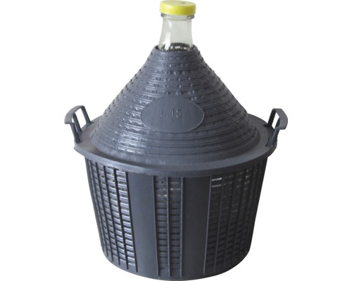 15L fles met rieten bekleding en beugelsluiting