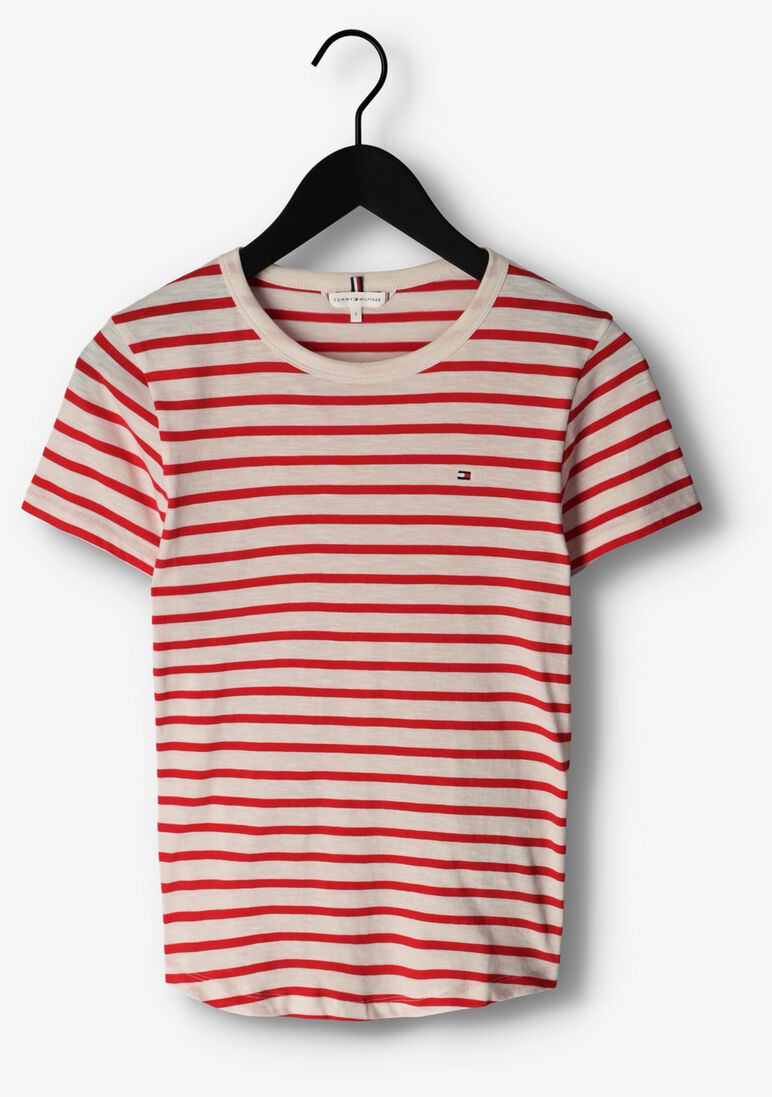 TOMMY HILFIGER witte tommy hilfiger t-shirt 1985 slim slub c-nk ss