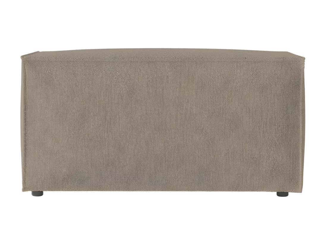 Pouf en tissu bouclette Clarisse - Taupe - L90 x P50 x H41cm - Loungitude