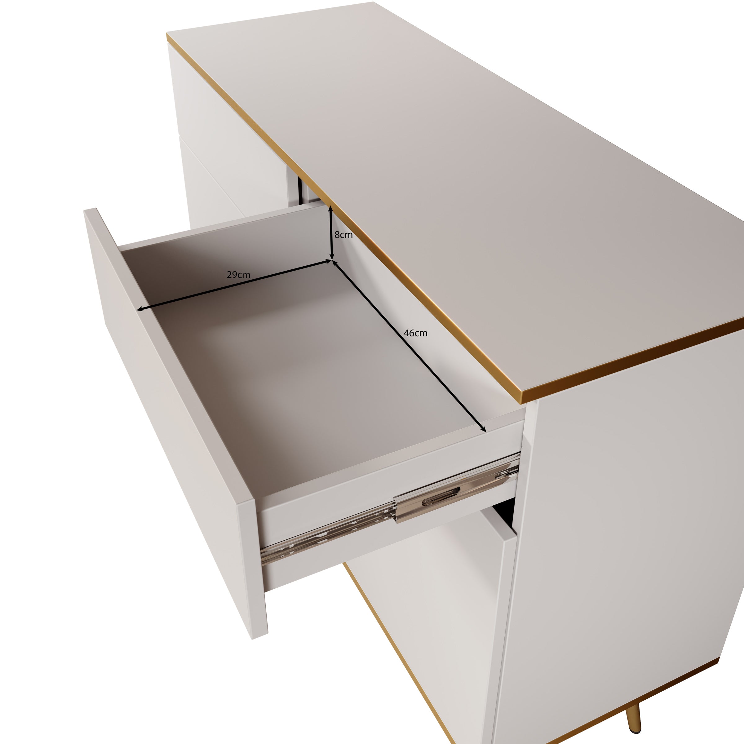 Meubella - Dressoir Orleans - Beige - 107 cm