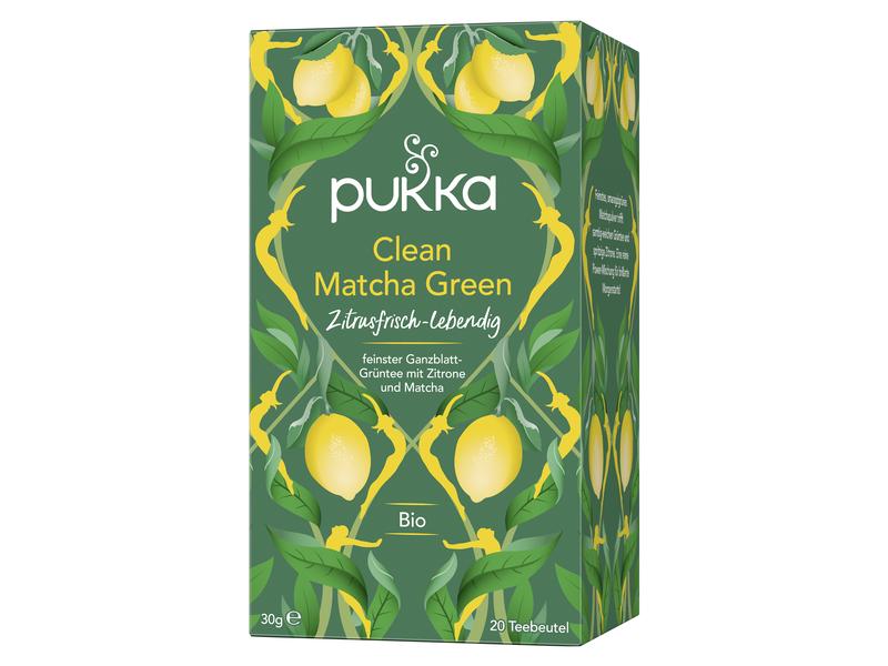 Pukka Teebeutel Clean Matcha Green Bio-Tee 20 Stück Bio-Ganzblatt-Grüntee