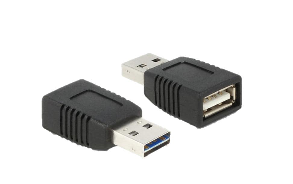 USB 2.0 Adapter Easy USB-A Stecker - USB-A BuchseBeidseitig verwendbar USB-Adapter