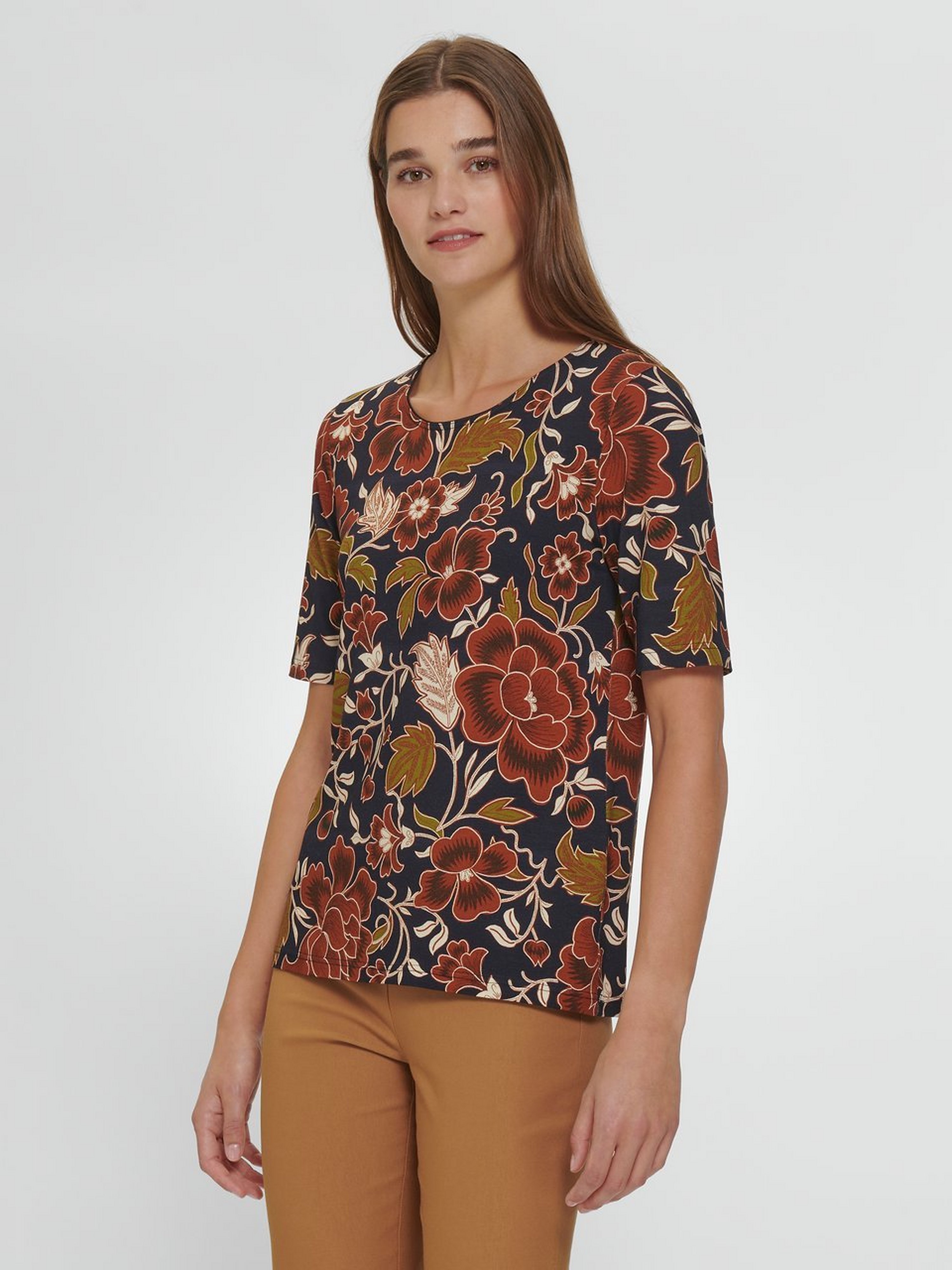 Rundhals-Shirt mit 1/2-Arm