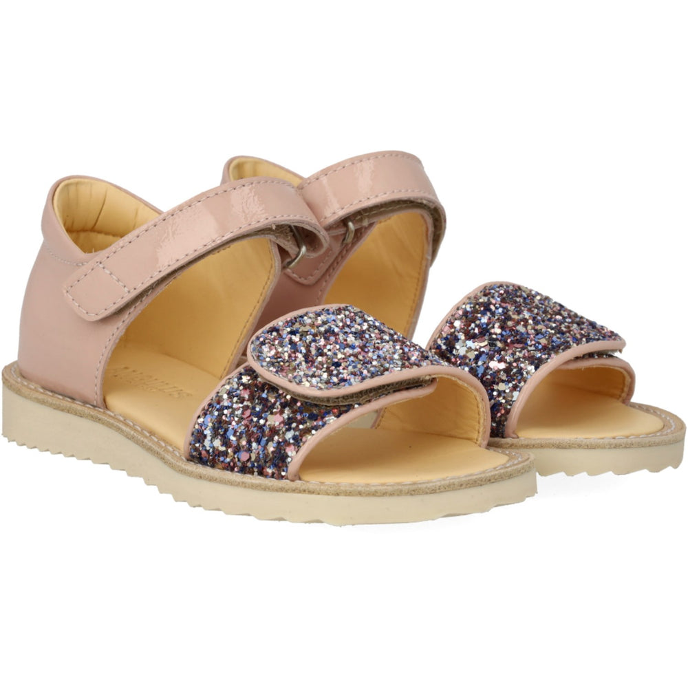 Køb Angulus Rosebud/Pastel Multi Glitter Laksandal Med Funklende Glitterdetalje