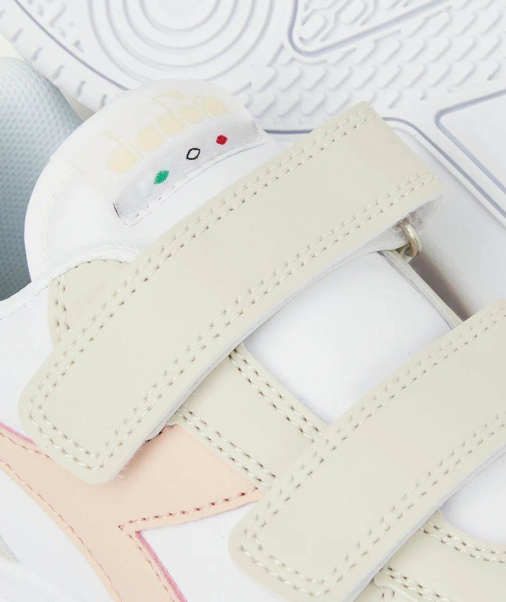 DIADORABASKET BASSE BEIGE ET ROSE AVEC SCRATCH ENFANT