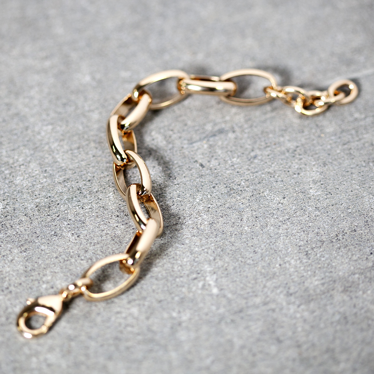 Bracelet plaqué or maillons ovales 16 à 19 cm